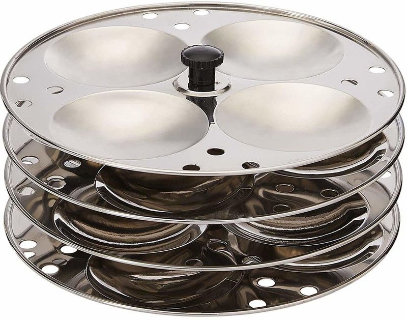 SKYZONE Stainless Steel Heavy Quality Idli Stand for 5 Liter Cooker Induction & Standard Idli Maker  (4 Plates , 16 Idlis )