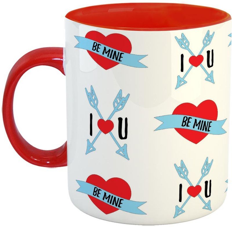 Furnish Fantasy Be Mine Ceramic Coffee - Best Gift for Husband, Boyfriend, Girlfriend, Wife, Valentine Day Gift - Color - Red (0923) Ceramic Coffee Mug  (350 ml)