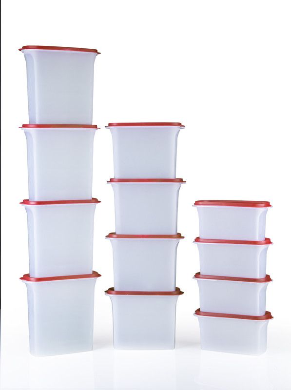 download Plastic Grocery Container - 1000 ml, 1500 ml, 2000 ml  (Pack of 12, Red)