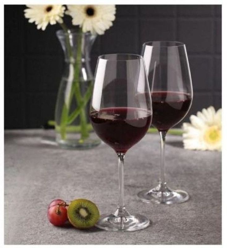 BESTAQUA (Pack of 2) wine glass set Glass Set Wine Glass  (300 ml, Glass, Clear)