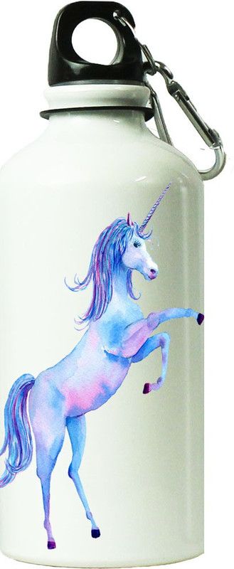ShopBuzz Sky Blue Full Unicorn Sipper Bottle 600 ml Bottle  (Pack of 1, Multicolor, Steel)