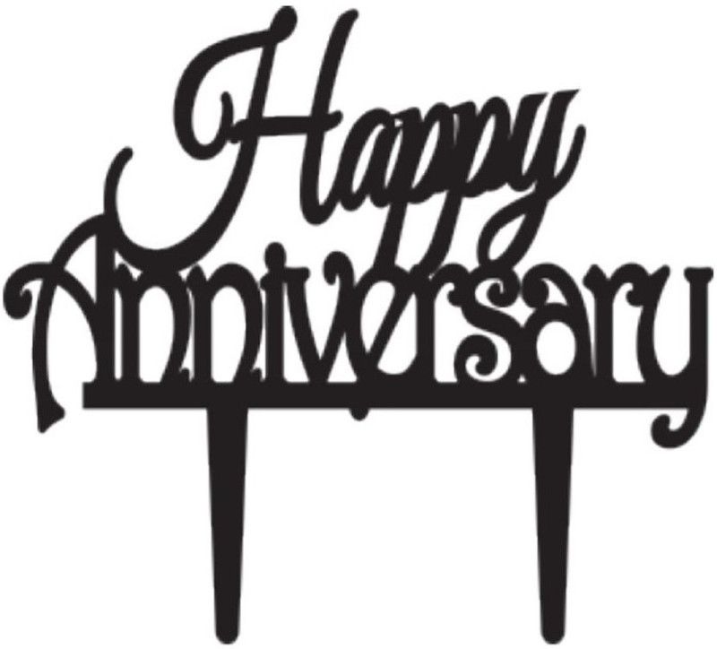 Raj Creations Cake Topper  (Black Pack of 1)