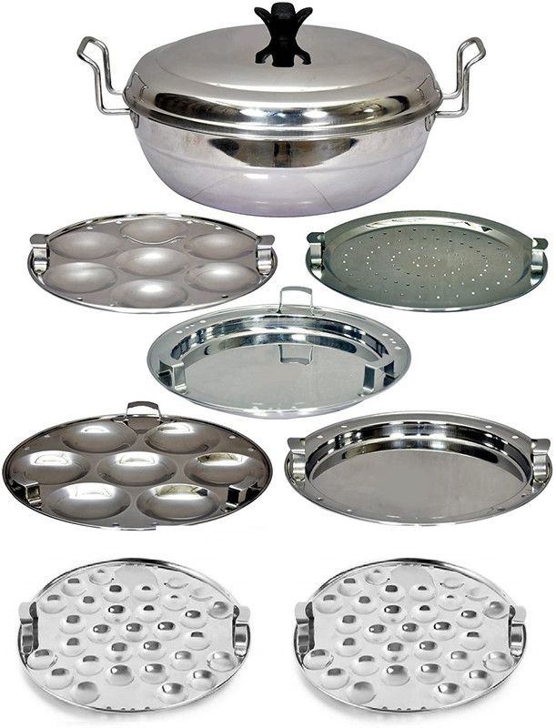 Corporate Overseas PLAIN BOTTOM IDLY Cooker IDLY Maker Multi KADAI Multi KADHAI IDLI Cooker IDLI Maker Standard Idli Maker  (9 Plates , 52 Idlis )