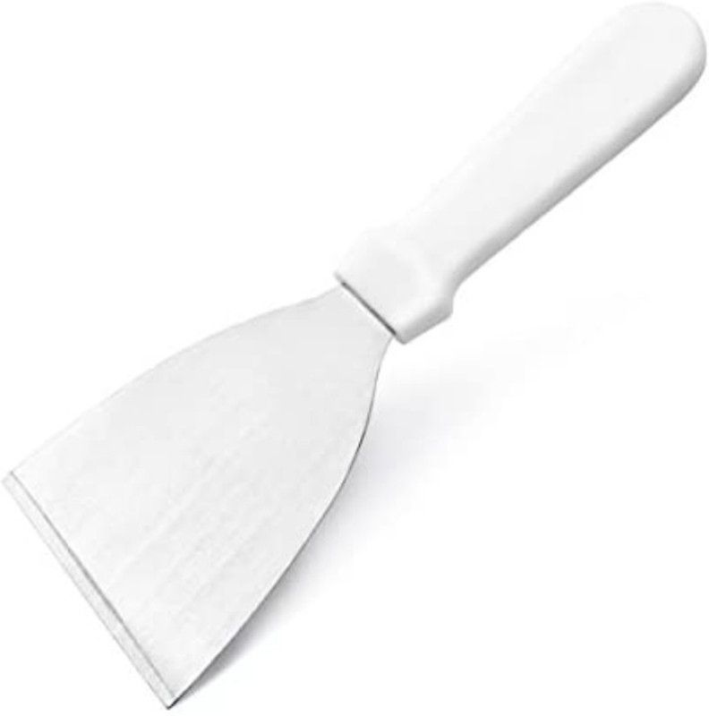 Peppa world PWPS03 1pc of Stainless steel Plain Scraper with Nylon White Handle for baking and Kitchen work Lifting Spatula  (Pack of 1)