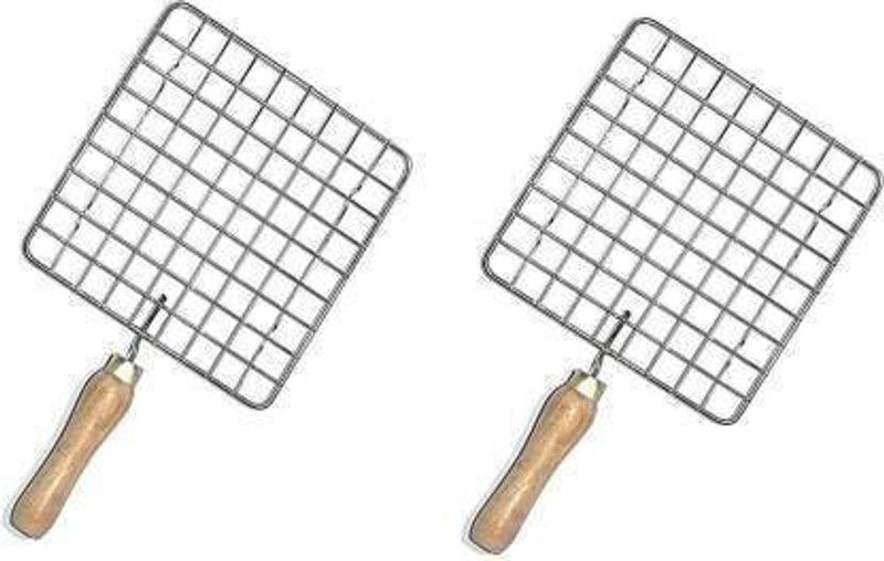 Saviraj Stainless Steel Square Roasting Net, Wire Roaster, Roaster, Cooking Rack for Chiken Grill, Roti Grill, Papad Grill, Roti Roaster, Roti Jaali 2 kg Roaster 2 kg Roaster  (Steel, Brown)