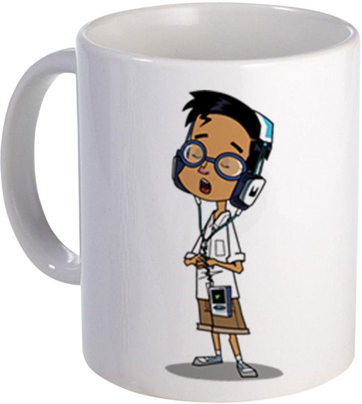 COLOR YARD best cute Madhu cartoons design on white Ceramic Coffee Mug  (325 ml)