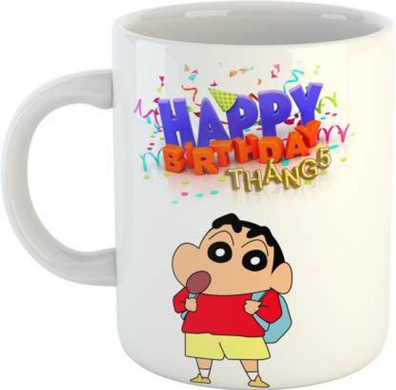 UT Creation Happy Birthday Shin Chan CartoonCoffee For friends, Girlfriend, Boyfriend Ceramic Coffee Mug  (350 ml)