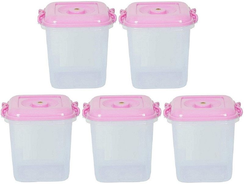 Jespper Collection Plastic Utility Container - 10 L  (Pack of 5, Pink)