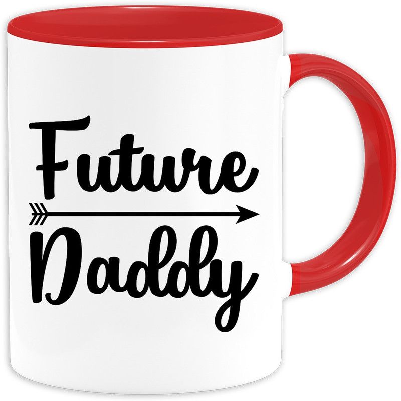CustomEra Future Daddy Quote For Dad Birthday, Anniversary, Father's Day (Red) Ceramic Coffee Mug  (325 ml)