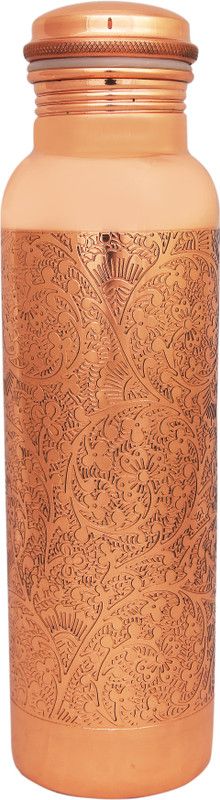 Tambra Carving Copper Jointless Bottle 950 ml Bottle  (Pack of 1, Copper, Copper)