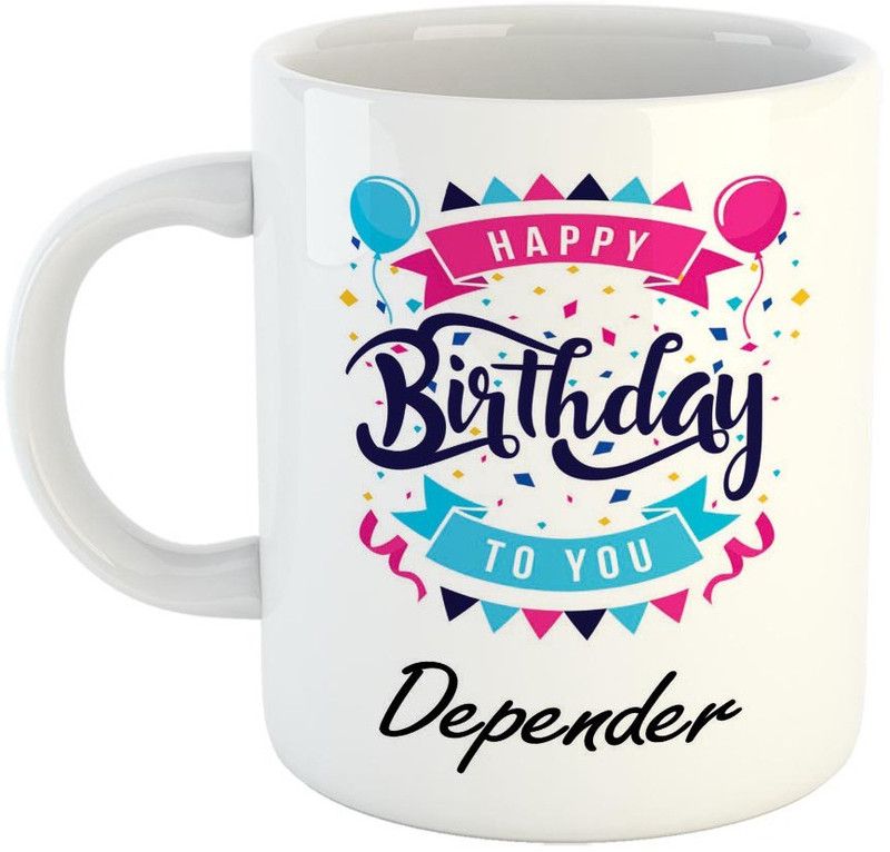 FABTODAY Best Personalised Gift for Birthday, Name - Depender Ceramic Coffee Mug  (350 ml)