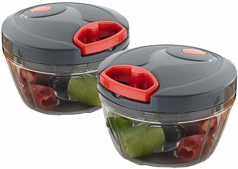 PULL CHOPPER 450 ML Vegetable & Fruit Chopper  (2 Pcs Handy Quick Dori Pull Chopper)