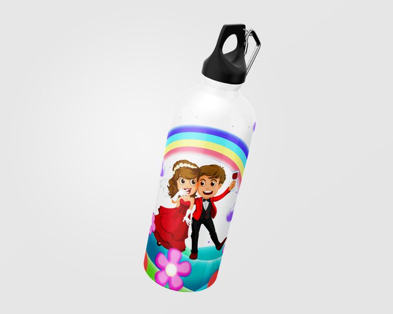 KlassikWorld Newly married couple rainbow theme metal bottle 750 ml Bottle  (Pack of 1, Multicolor, Aluminium)