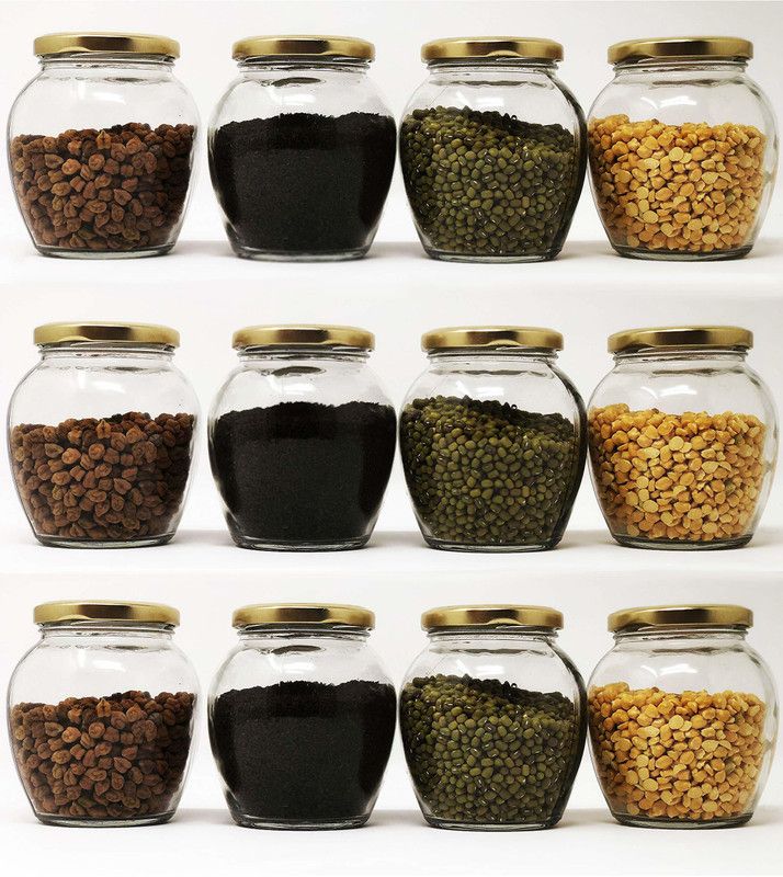 Tap2kaart Glass Cereal Dispenser - 350 ml  (Pack of 12, Clear)