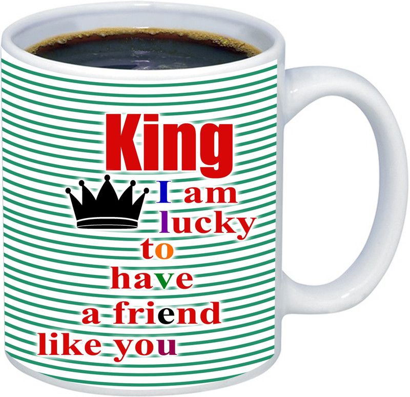 ADITI Designs Gift For Friendship,Valentine day King or Princes Designer Ceramic Coffee Mug  (325 ml)