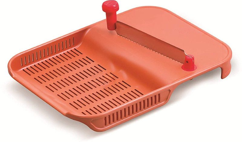 Miranshi Enterprise Multi Functional Cut-N-Wash Kitchen Chopping Board for Fruits and Vegetables 145 Plastic Cutting Board  (Red Pack of 1 Dishwasher Safe)