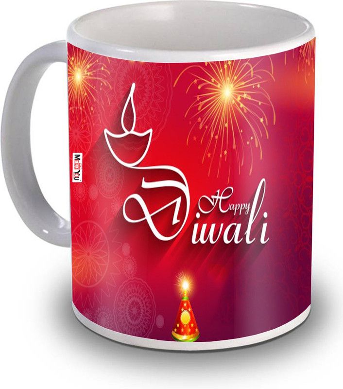 ME&YOU Mug IZ19STDiwaliMU-33 Ceramic Coffee Mug  (325 ml)