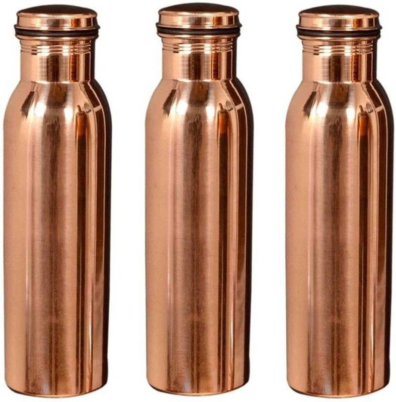 kaavya copper bottle pack of 3 1 Bottle  (Pack of 3, Brown, Copper)