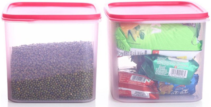 Solomon Plastic Grocery Container - 4 L  (Pack of 2, Pink)