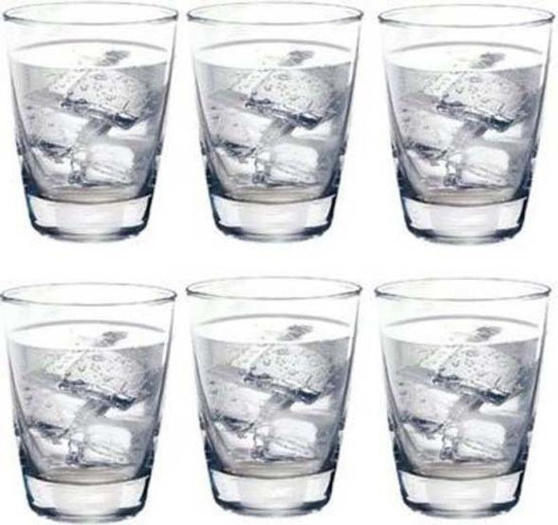 KAPDOLIYAS (Pack of 6) q133 Glass Set Water/Juice Glass  (300 ml, Glass, Clear)