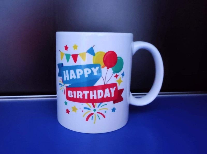 HR Traders birthday rbn Ceramic Coffee Mug  (325 ml)