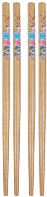 SAKEXA Eating, Training, Decorative Bamboo Japanese, Chinese, Korean, Vietnamese Chopstick  (Brown Pack of 4)