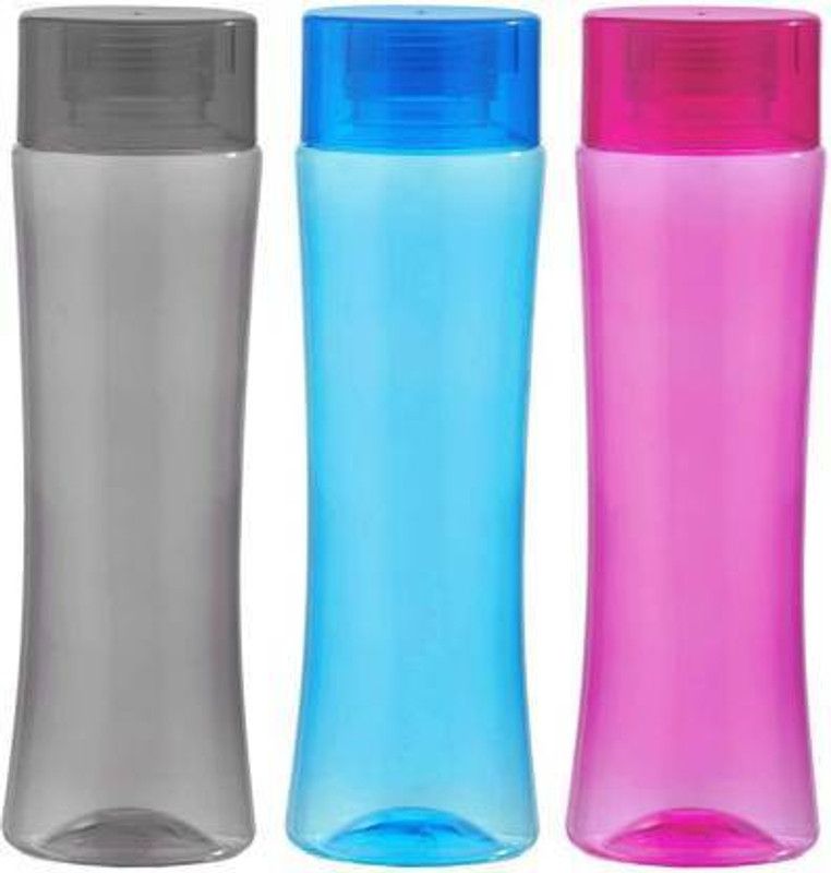HR ENTERPRISE Curve shape design 3 Bottle Combo 1000 ml Bottle  (Pack of 3, Multicolor, PET)