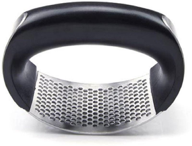 Fabfashion Multi-Functional Manual Stainless Steel Garlic Presses Grinder Peeler Slicer Chopper Cutter Kitchen Gadgets Garlic Press  (Black, Silver)