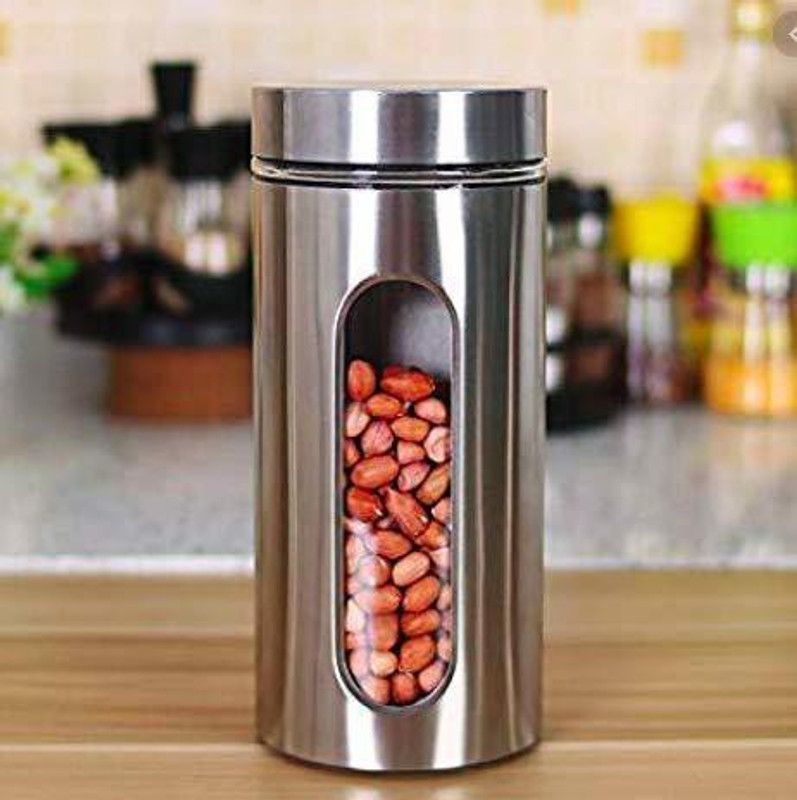 Fronted - 800 ml Steel Tea Coffee & Sugar Container  (Silver)