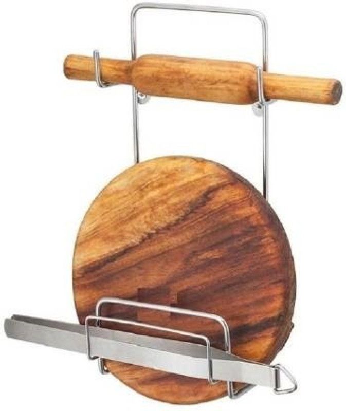 Stainless Steel Chakla Belan Stand Chakla/Belan Kitchen Rack  (Steel)