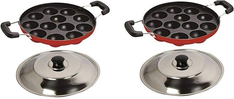 spyker Spendid Paniarakkal Set with Lid 1 L capacity 23 cm diameter  (Aluminium, Non-stick)