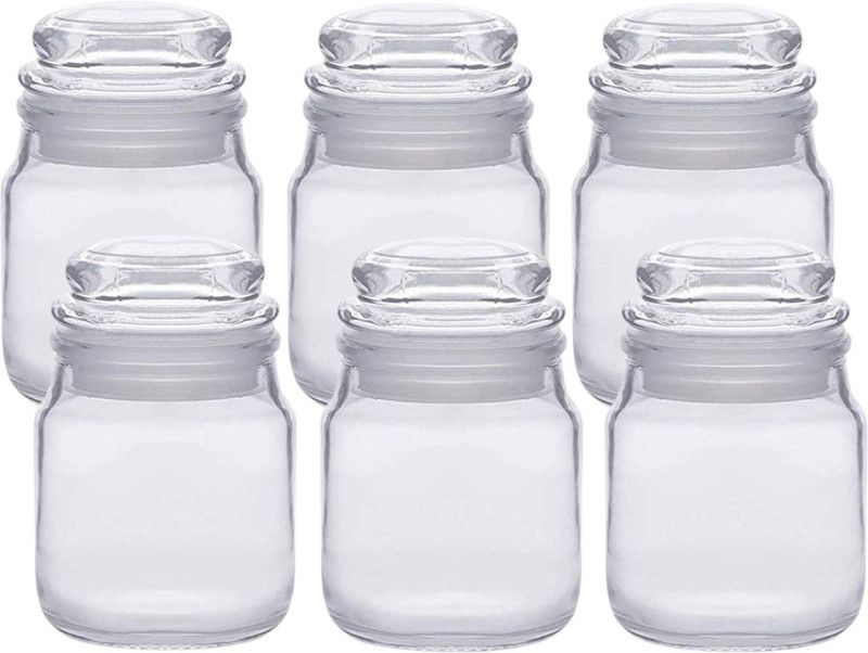 Indoblaze Glass Tea Coffee & Sugar Container - 100 ml  (Pack of 6, Clear)