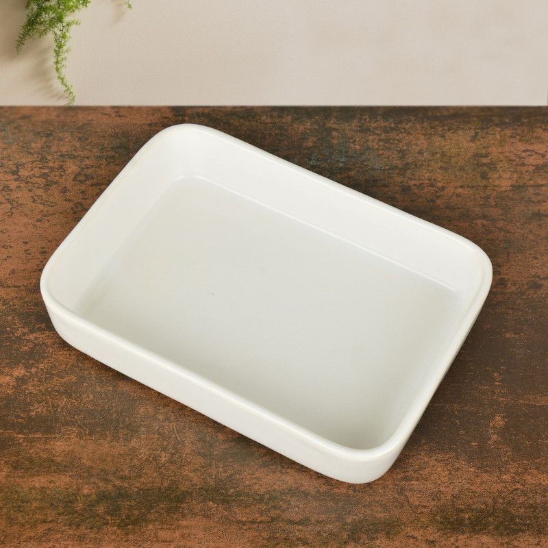 StyleMyWay Ceramic Baking Dish ( L x B x H – 27 x 19 x 5.5 cm ) Chip & Dip Tray Serving Set  (Pack of 1)