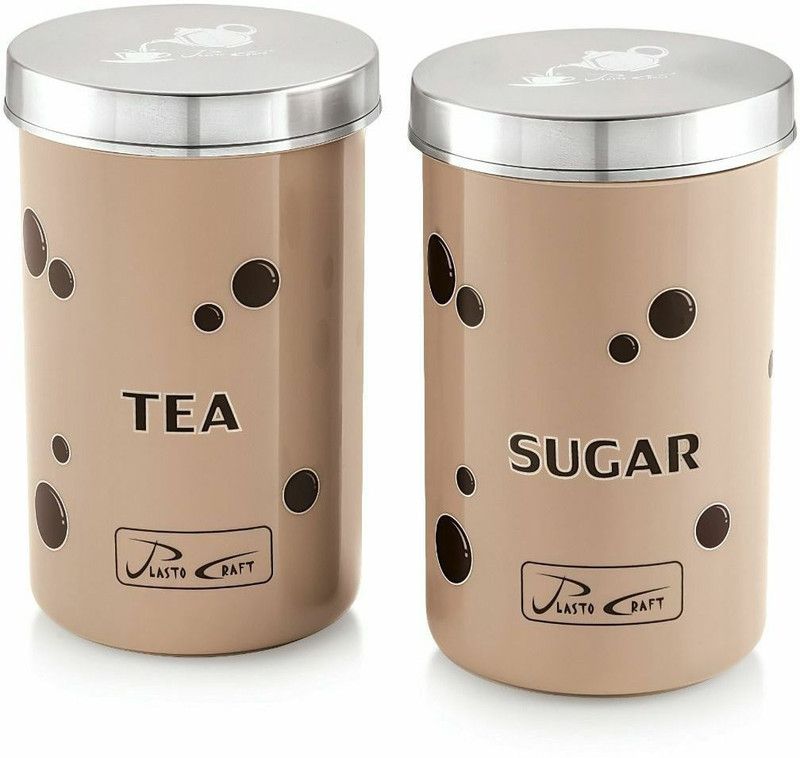 justone choice Plastic Tea Coffee & Sugar Container - 900 ml  (Pack of 2, Multicolor)