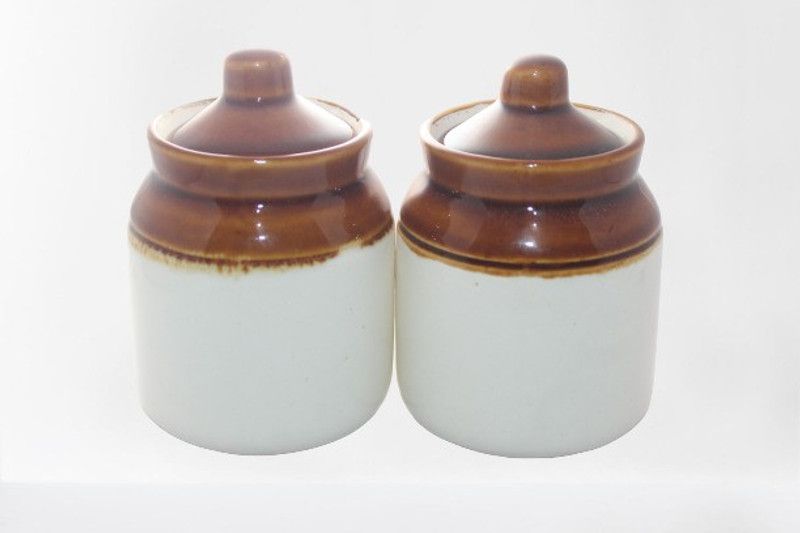 Sahebji  Ceramic Barni Container 250ml Ceramic/Stoneware martban - 250 ml Ceramic Pickle Jar (White) - 250 ml Ceramic Pickle Jar  (Multicolor) - 250 ml Ceramic Pickle Jar  (Pack of 2, White)