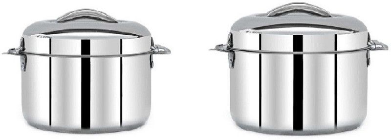 Stainless Steel Casserole Set of 2 (3000 ml, 4000 ml), Gift Set hot pot Pack of 2 Thermoware Casserole Set  (3000 ml, 4000 ml)