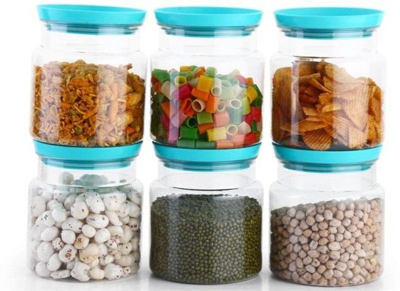 MART24Online 1001 - 1000 ml Plastic Grocery Container  (Pack of 6, Blue)