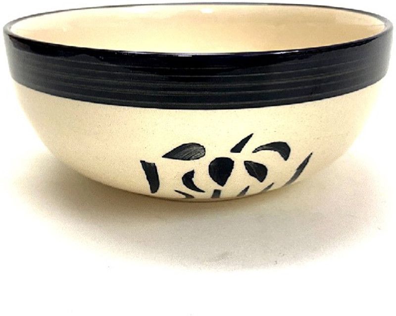 shadowgreen Ceramic serving bowl salad bowl bakeware serveware 750ml set of 1 black beige Ceramic Serving Bowl  (Beige, Pack of 1)