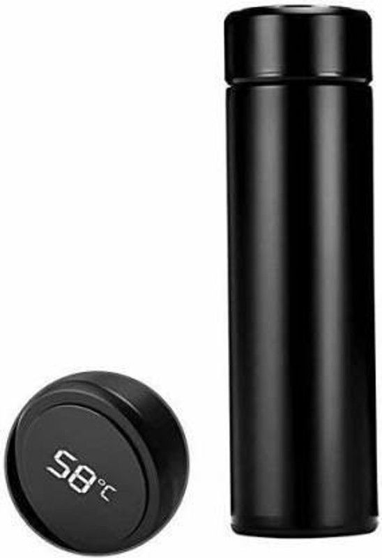 SYMFLOW ®Smart LED Temperature Display Indicator Stainless Steel Hot & Cold Bottle 500 ml Bottle  (Pack of 1, Black, Steel)