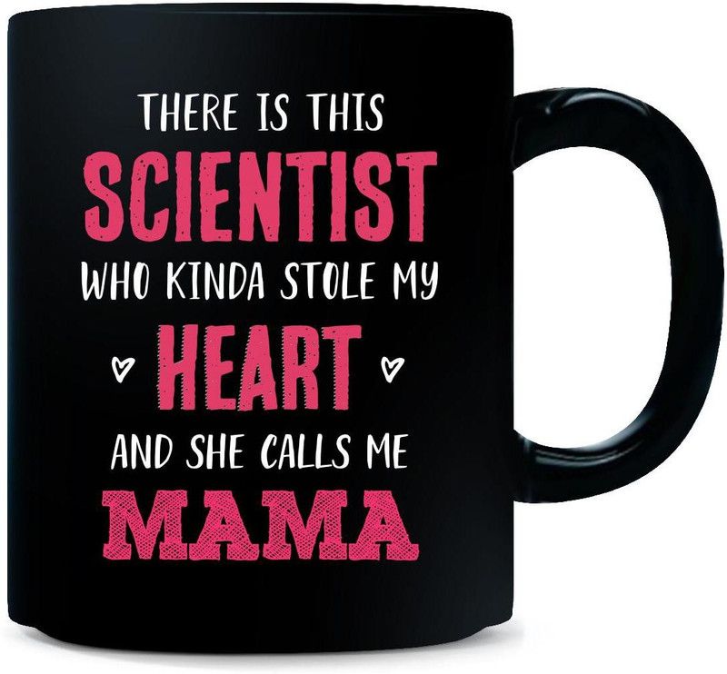 Gift Urself Scientist Stole My Heart And Calls Me Mama - Ceramic Coffee Mug  (325 ml)