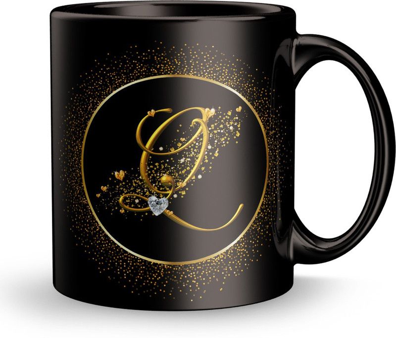 Fifth and Moon Birthday Gift Letter Q for wife husband girlfriend boyfriend on Birthday love Valentines Day and Anniversary  Ceramic Coffee Mug  (320 ml)