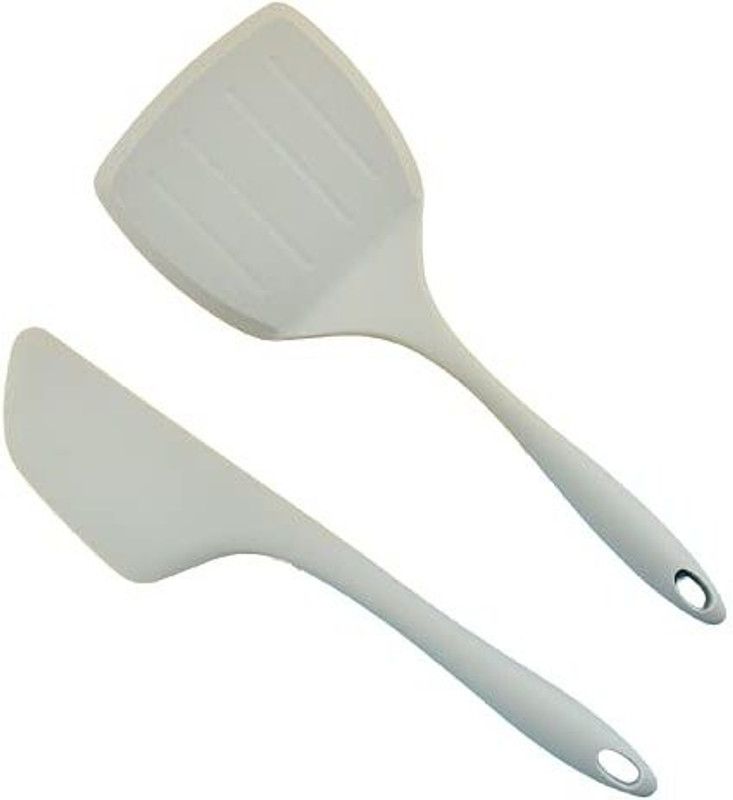 P-PLUS INTERNATIONAL 2 Pieces Silicone Pancakes Shovel (Grey, Pack of 2) Non-Stick Spatula  (Pack of 2)