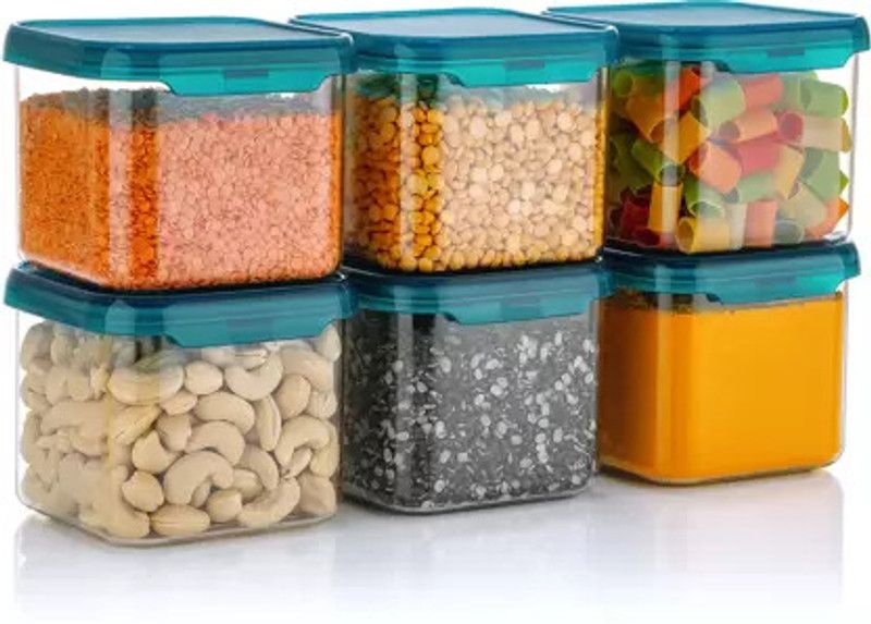 CLOUDHEAD Plastic Grocery Container - 550 ml  (Pack of 6, Blue)