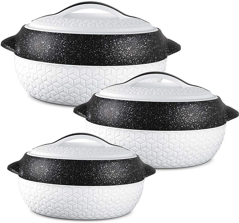 MILTON Matrix Jr Insulated Inner Stainless Steel Casserole Gift Set of 3, White Pack of 3 Thermoware Casserole Set  (450 ml, 830 ml, 1370 ml)