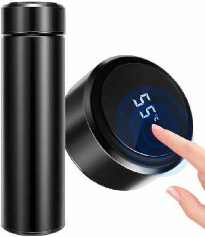 ZmoEnterprise Smart Vacuum Flasks Stainless Steel Water Thermal Bottle LED Temperature Display 500 ml Bottle  (Pack of 1, Black, Steel)