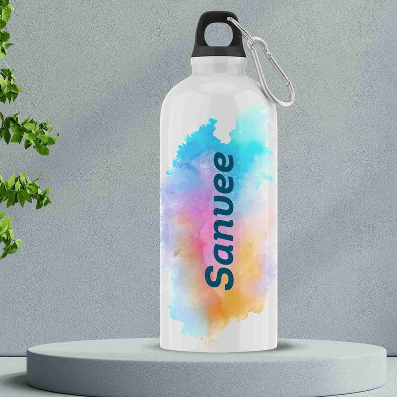 Ashvah Sipper/Water Bottle - Best Happy Birthday Gift for Kids, Name - Sanvee 600 ml Flask  (Pack of 1, White, Aluminium)