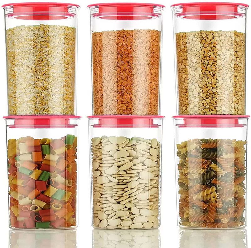 SACHI COLLECTION Plastic Cereal Dispenser - 900 ml  (Pack of 6, Multicolor)