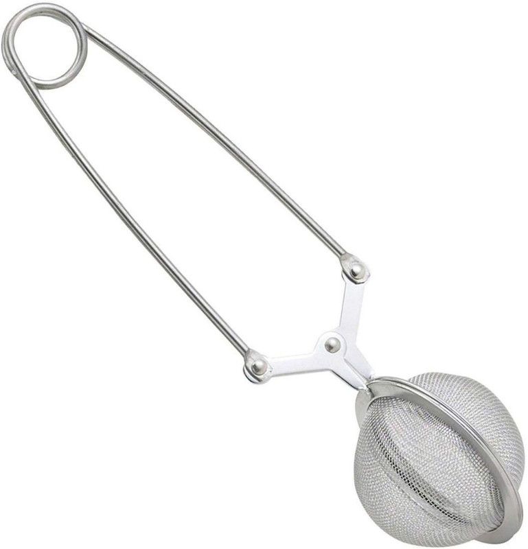 MOSAIC Clip Tea Infuser / Strainer for Loose Tea | Stainless Steel | Fine Mesh with Extended Chain | (Tea Strainer, Tea Filter, Tea Maker, Tea Ball) Strainer (Silver Pack of 1) Tea Strainer  (Pack of 1)