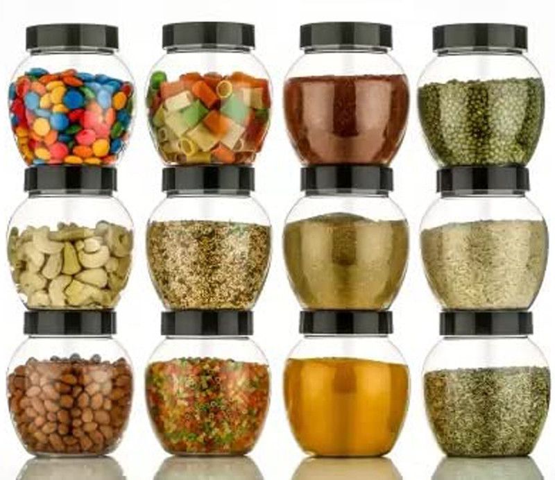 Shubham Sajavat Plastic Grocery Container - 400  (Pack of 24, Clear)