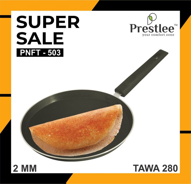 Sabari Prestlee PNFT-503 Non-Stick Coated Cookware Set/Flat Dosa Tawa/nonstick pan Tawa 28 cm diameter  (Aluminium, Non-stick)